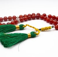 Alpine Crystals Natural Red Carnelian Crystals Tasbih Prayer Beads Made (10mm - 33 beads)