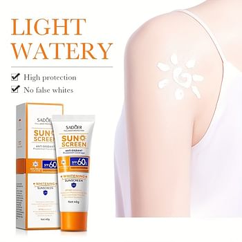 Sunscreen Whitening and Moisturizing Cream, Anti UVUVB, SFP 60 Sun Protection Cream - 40 g