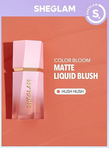 SHEGLAM Makeup - Color Bloom Liquid Blush Matte Finish - Long-wearing Waterproof Gel-Cream Blush with Sponge Tip Applicator (FLOAT ON)