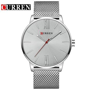 CURREN Men's Water Resistant Analog Watch 8238Y - 43 mm - Silver