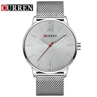 CURREN Men's Water Resistant Analog Watch 8238Y - 43 mm - Silver