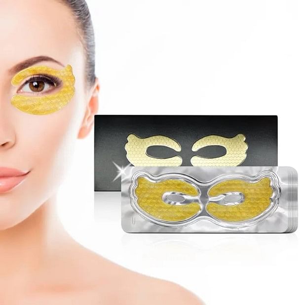 Eye Patches for Puffy Eyes - Under Eye Mask Dark Circles and Puffiness (Pack of 3) - Gold under Eye Patches, Collagen Eye Pads, Eye Bags Treatment for women or men