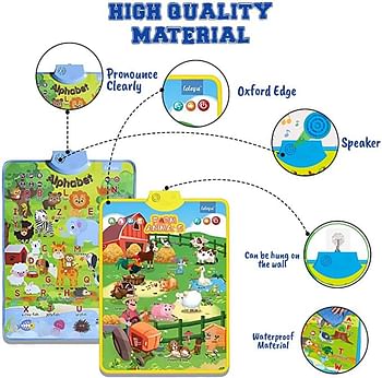 UKR Electronic Interactive Talking Poster Wall Chart Pack of 3 (My Body,Farm Animals,Animal Alphabet)