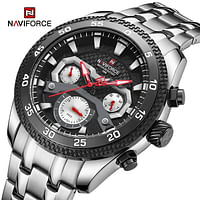 NAVIFORCE 9222 Luxury Multi-Function Classic Men's Watches Fashion Quartz Wrist Watch Black/Silver