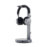 SATECHI Aluminum Headphone Stand Hub 3x USB-A Ports and 3.5mm AUX Port - Space Grey