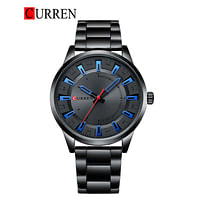 ساعة يد كورين 8406 ستانلس ستيل للرجال كوارتز للرجال باللون الأسود والأزرق