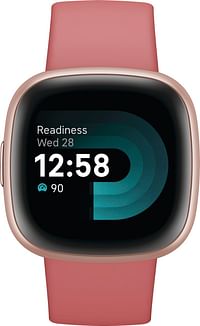 Fitbit Versa 4 Fitness Activity Tracker Smart Watch (FB523RGRW-US) Pink Sand / Copper Rose Aluminum
