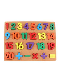 We Happy 26 Pieces Wooden Counting Numbers 123 Board Toy for Toddlers, Learning Puzzle, Early Education Activity