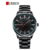 CURREN 8406 Stainless Steel Men Quartz Wristwatch Watches for Men Black & Green