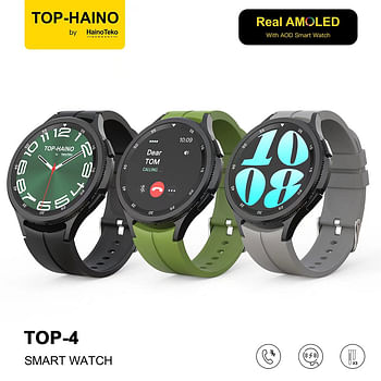 Haino Teko TOP-Haino TOP-4 Real AMOLED with Always on Display Smart Watch with 3 Straps and pen