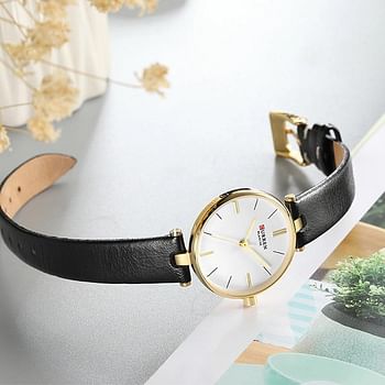 CURREN Brand Leather Straps Wrist Watch For Women 9038 - Gold