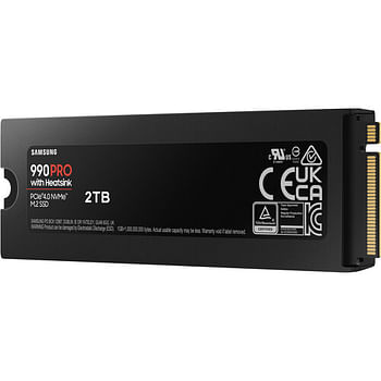 سامسونج 990 برو مع مبدد حرارة PCIe 4.0 NVME M.2 SSD 2 تيرابايت (MZ-V9P2T0CW)