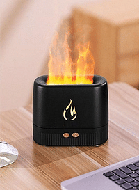 Humidifier Flame Aroma Diffuser Aromatherapy Light Mist Atomizer Auto-Off Protection For Spa Home Yoga Office Black