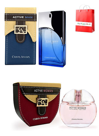 Chris Adams Active Man and Woman 100 ML Spray Perfume Set