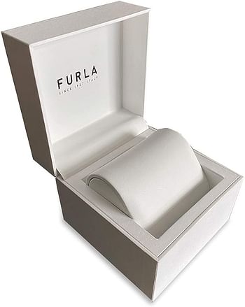 Furla Watches Women's Stainless Steel Quartz Dress Watch with Plastic Strap, Beige, 21.6 (Model: WW00028005L3), Rose Gold/Beige