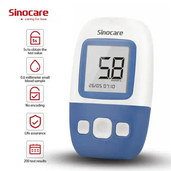 SINOCARE Safe AQ Angel Blood Glucose Monitoring System With 50 test Strips And 50 Lancets (Bundle)