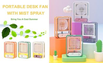 Plastic Transparent spray light Fan - Multicolor