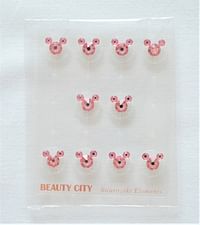 Swarovski Crystals Elements Ear Seeds Non - Piercing Funny Micky Pink