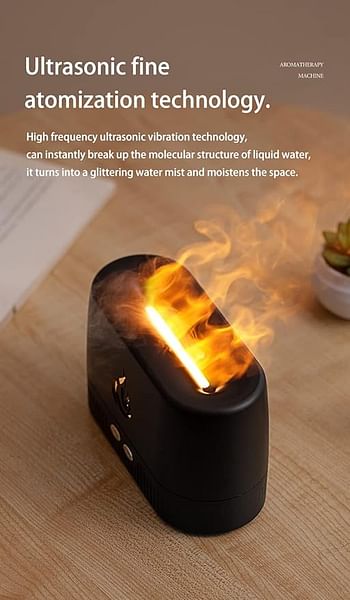 Aroma Fire Flame Diffuser for Essential Oils Small Portable Air Fireplace Volcano Mushroom Scent Humidifier Cute Rain Cloud Humidificador Aromatherapy Raincloud for Home,Room (Black)