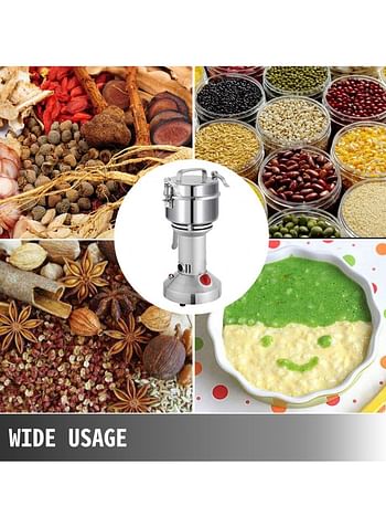 SILVER CREST Electric Grain Mill Grinder for Herb Pulveriser Food Grade Stainless Steel Grinding Machine for Grain, SC-350G