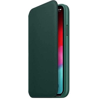 apple iphone xs leather folio forest Green