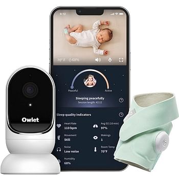 Owlet Dream Duo Sock Baby Monitor And HD Camera (PS03NMMCJ)White