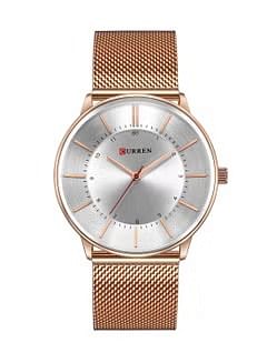 CURREN Men's Waterproof Stainless Steel Mesh BAnd Casual Quartz Watch 8303 - 41 mm - Rose Gold