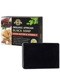 Organic African Black Soap Cocoa Butter & Vitamin E