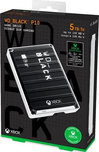 Western Digital Hard Drive WD Black P10 Game Drive For Xbox (WDBA5G0050BBK-WESN) 5TB Black