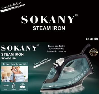 Sokany High Quality Household Electric Iron 2000w High Power Steamer Iron  SK-YD-2110