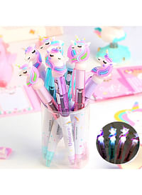 24 Pieces Unicorn Light Pen Stationary LED Writing Ballpoint