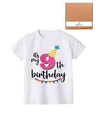 Its My 9th Birthday Party Boys and Girls Costume Tshirt Memorable Gift Idea Amazing Photoshoot Prop Pink