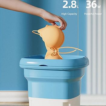 Generic Portable Washing Machine Mini Foldable Washer with Spin Dryer Bucket for Baby Clothes,Underwear,Socks,Towels Perfect for Travel