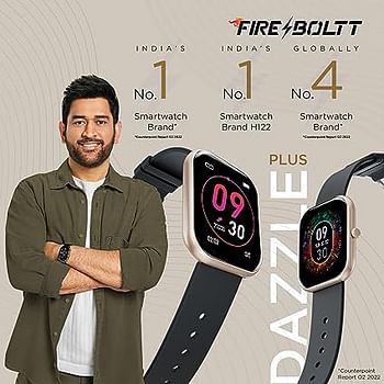 Fire-Boltt Dazzle Plus 1.81" Smartwatch Full Touch Largest Borderless Display & 60 Sports Modes (Swimming) with IP68 Rating, Sp02 Tracking, Over 100 Cloud Based Watch Faces