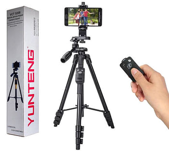 Yunteng VCT-5208 Bluetooth Remote Camera and Mobile Tripod Black