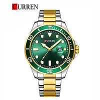 CURREN 8388 Original Brand Stainless Steel Band Wrist Watch For Men gold
