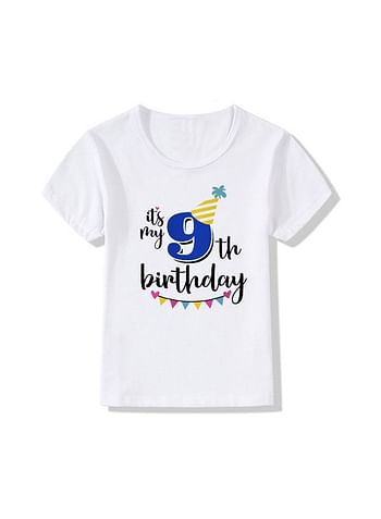 Its My 9th Birthday Party Boys and Girls Costume Tshirt Memorable Gift Idea Amazing Photoshoot Prop Blue