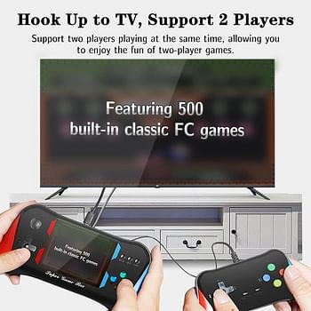 Retro Portable Mini Portable Video Doubles Game Console 3.5 inch Color LCD Display for Kids Color SUP Video Game Player Built-in 500 Games