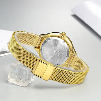 Curren 9062 Original Brand Mesh Band Wrist Watch For Women / Gold