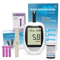 1.1-33.3 mmol/L Medgears One Glucometer Combo,50 Strips With 50 Lancets (Multicolour)