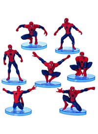 7 Pieces Spider Super Hero Action Figures Birthday Cartoon Cake Topper Set Home Decor Mini Toys For Kids Theme Party Supplies