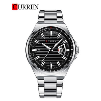 CURREN 8375 Original  Brand Stainless Steel Band Wrist Watch For Men