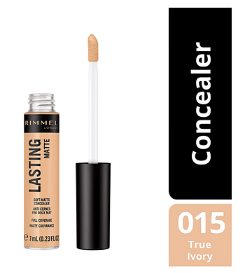 Rimmel London, Lasting Matte Concealer, 015 True Ivory, 7 Ml