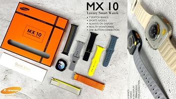X-Inova MX10 Germany Smart Watch with 7 fashionable watch straps and Always on Clock