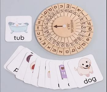 يو كيه ار لعبة تعليمية خشبية مكونة من 3 حروف من مونتيسوري كلوك للاطفال