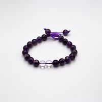 Natural Amethyst ,and Two Clear Quartz Crystal Bracelet