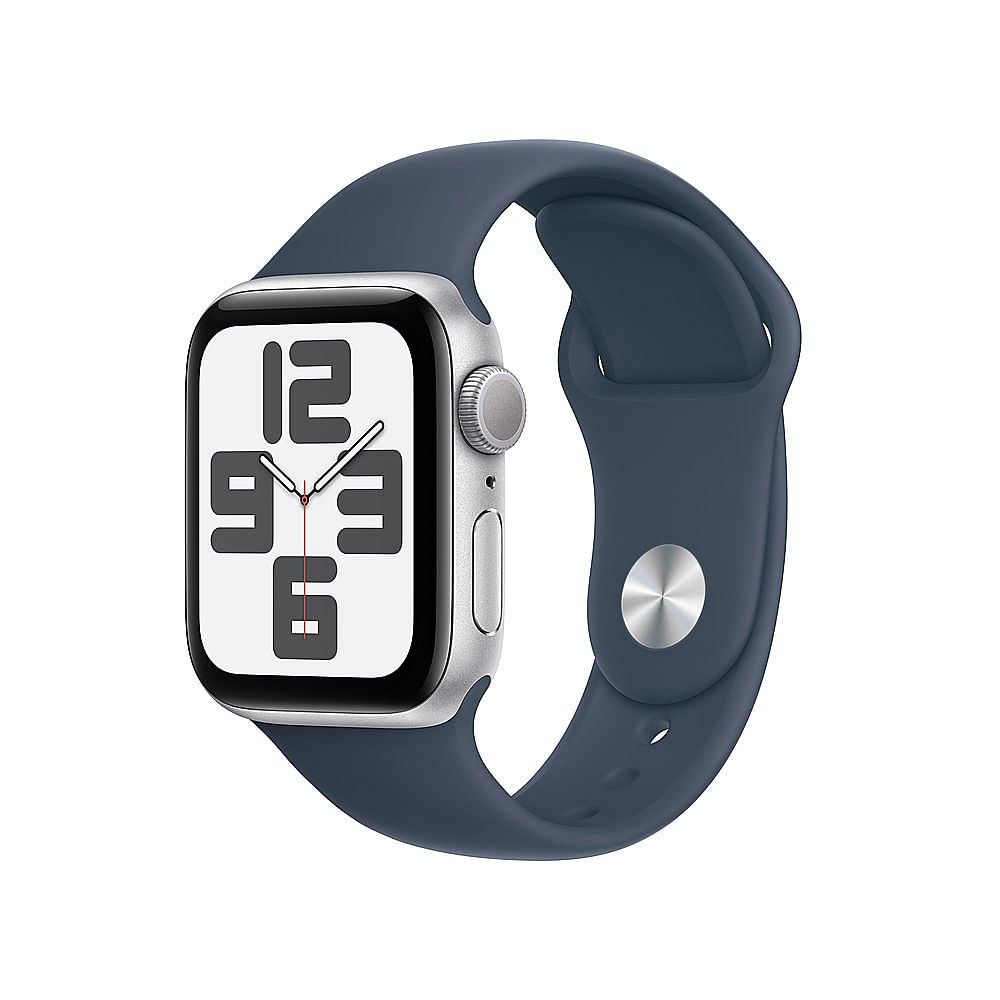 Apple SE (2nd Gen) (2023) 40MM/ML (GPS) Smart Watch (MRE23LL/A) Silver Aluminum / Storm Blue