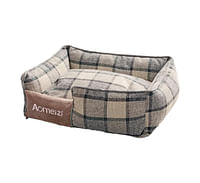 Check Pattern Dog And Cat Washable Indoor Bed - 65x55cm