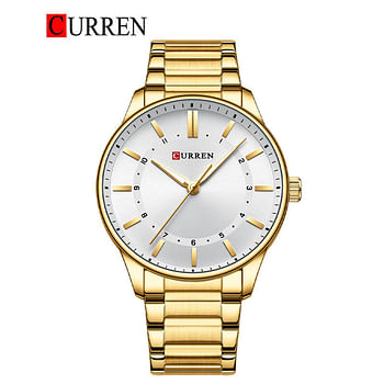 Curren 8430 Original Brand Stainless Steel Band Wrist Watch For Men / Gold