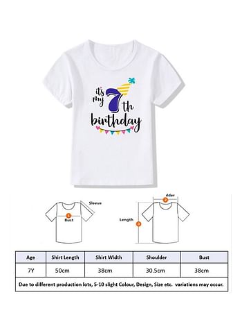 Its My 7th Birthday Party Boys and Girls Costume Tshirt Memorable Gift Idea Amazing Photoshoot Prop Blue